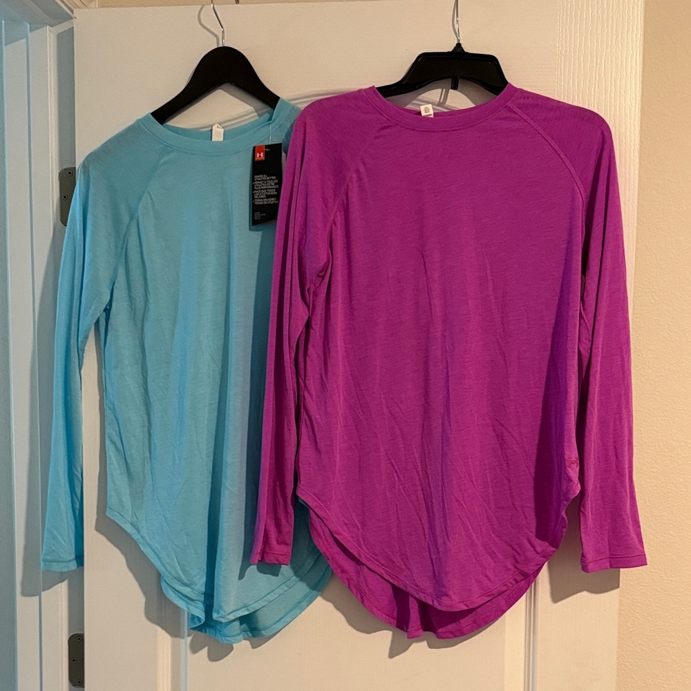 Under Armour Women's Long Sleeve Tops - Aqua and Magenta Brand New - Picture 1 of 7